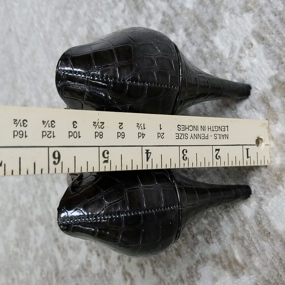 Soft Style Hush Puppies Crocodile Lightweight Heels Pumps 7.5M Black Brown - Picture 12 of 16